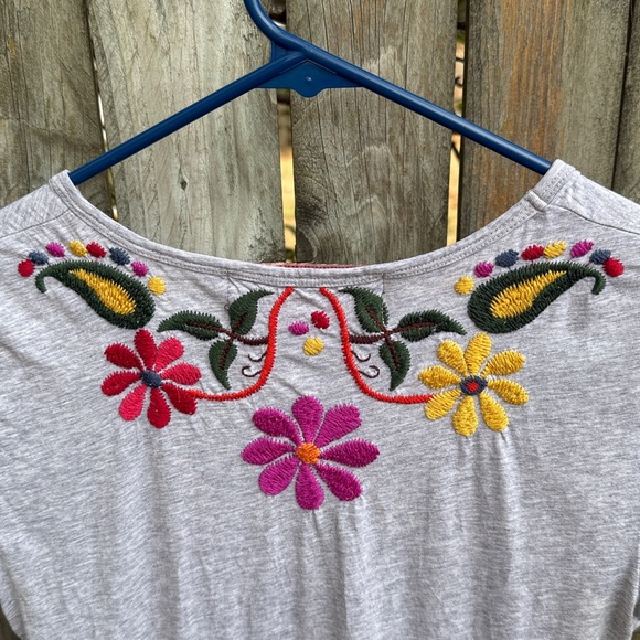 Johnny Was JWLA Embroidered LOVE Birds Floral V-neck Cotton Cap Sleeve Dress XS - Picture 11 of 12